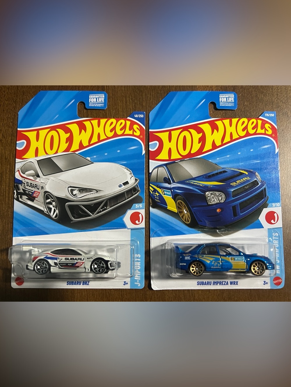Subaru Impreza WRX & Subaru BRZ Die-Cast Hot Wheels-( 2 pair )